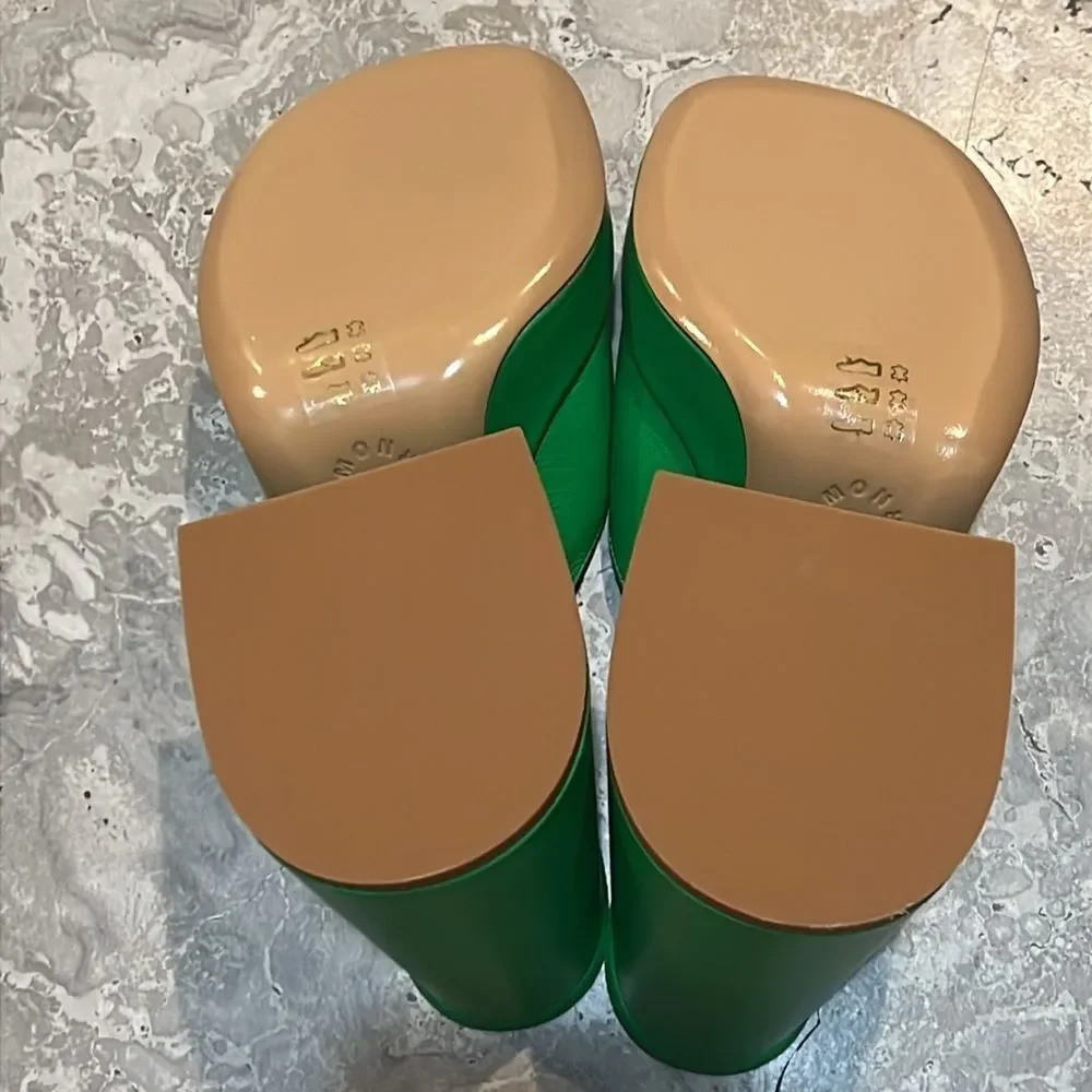 Simon Miller F229 Slice High Heel Sandals in Green, New, Size 36